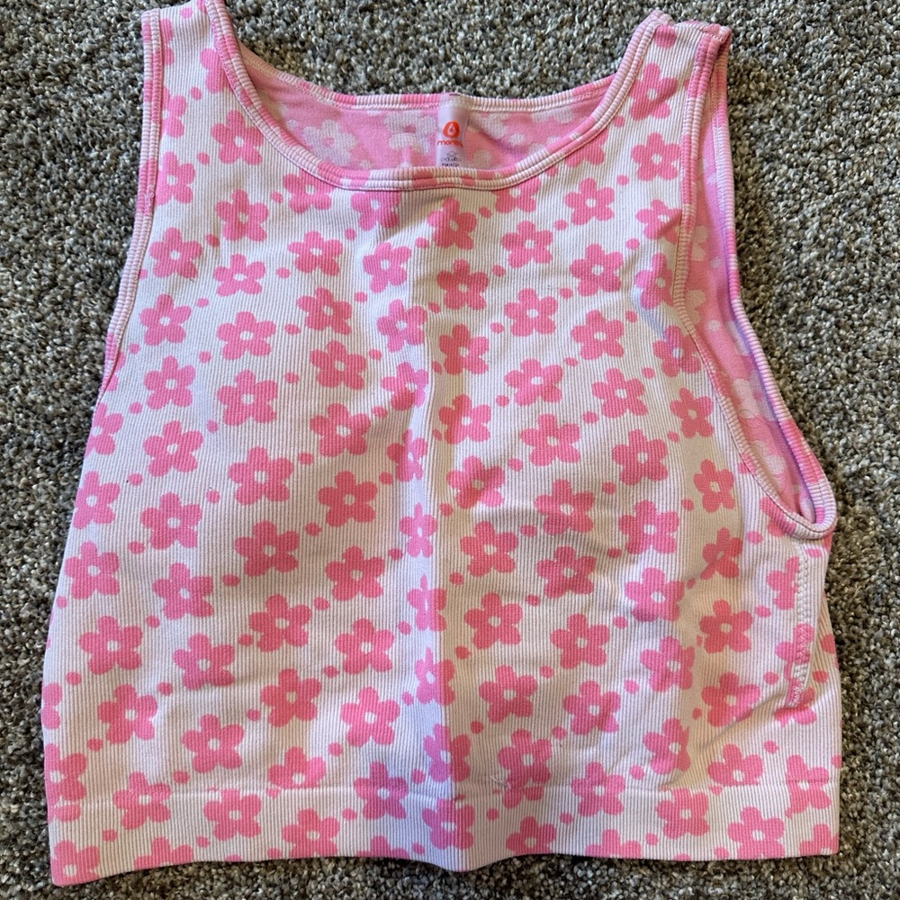 Mono B Pink Floral Tank Top